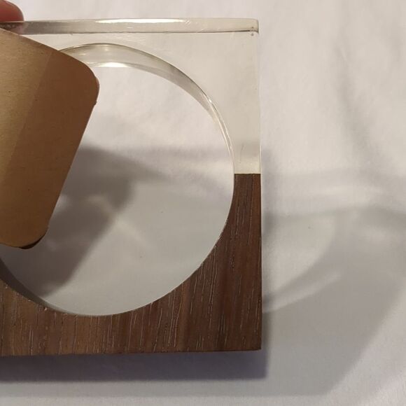 INDIAN Square Wood Bracelet Clear / wood - Picture 4 of 4